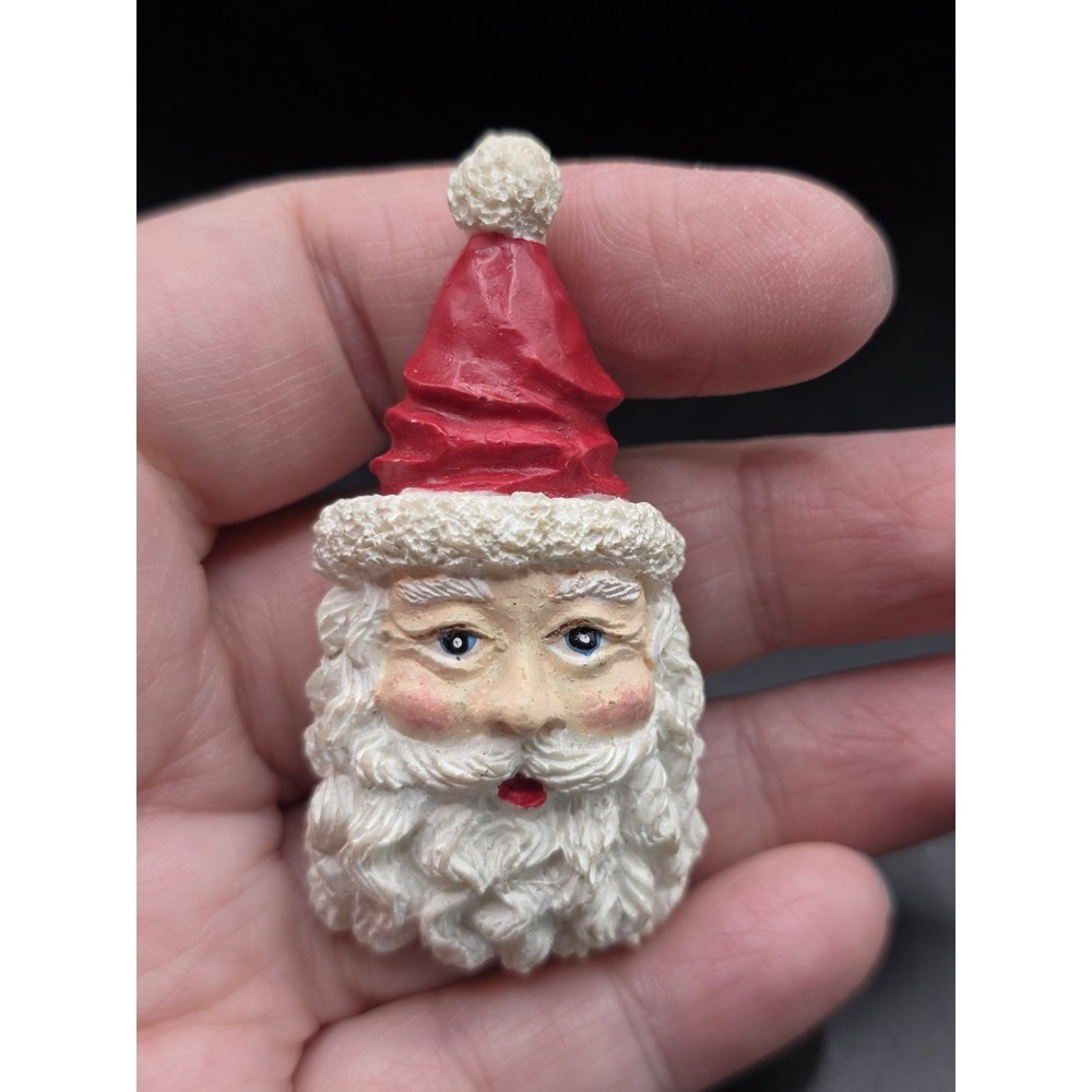 Ceramic Santa Head Brooch Pin